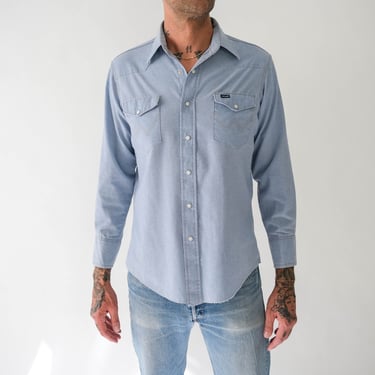 Vintage 1970s/1980s WRANGLER Denim Western Shirt ~ M ~ 27