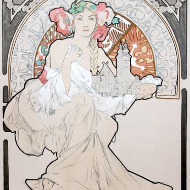 Alphonse Mucha, Lovely Protector, Lithograph Poster 