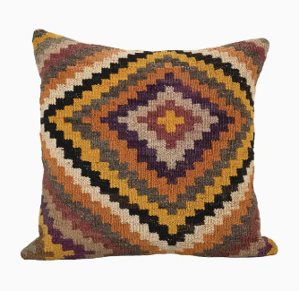 Handmade Geometric Bohemian Kilim Pillow Cover - Colorful