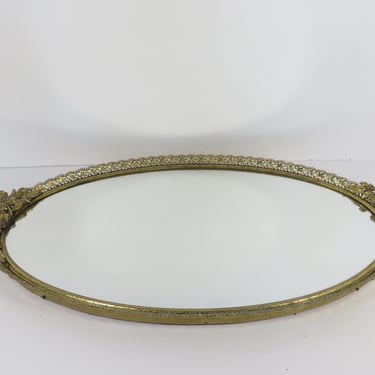 Vintage Brass Vanity Mirror Tray - Bird Brass Vanity Mirror 