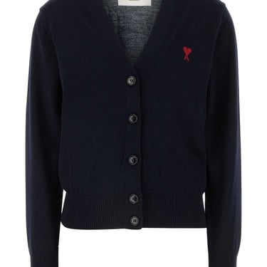 Ami Women Navy Blue Wool Cardigan