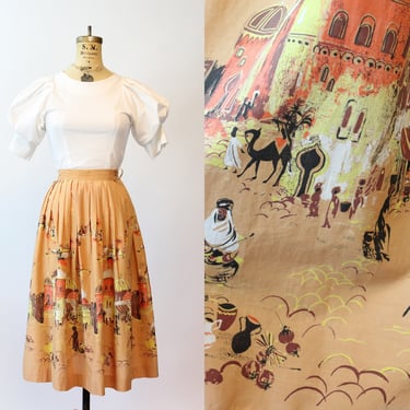 1950s millworth CASBAH novelty print skirt xs | new spring summer 