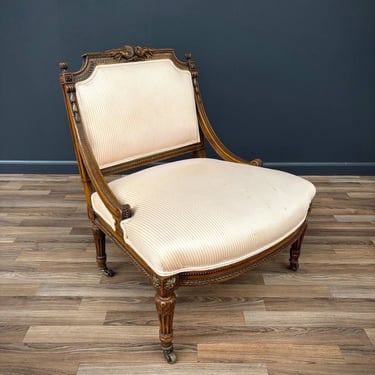French Antique Neoclassical Style Slipper Chair, c.1930’s 