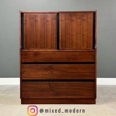 Refinished Dillingham Esprit Walnut Armoire Dresser 