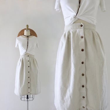 natural cotton button skirt 28-30 