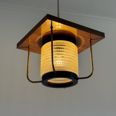 Mid Century Modern Black Pendant Light / Hanging Lamp Made in Yugoslavia / Kitchen Light / Ceiling Light / 1970s 