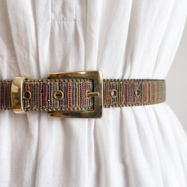 tapestry belt 80s 90s vintage striped rainbow belt 