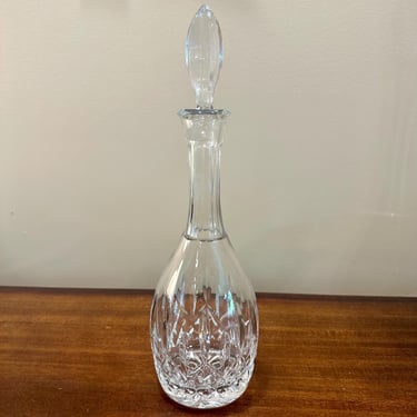 Vintage Cut Glass Crystal Decanter with Stopper – 15” Tall – Classic Teardrop – Elegant Barware for Whiskey, Wine, Spirits - Free Shipping 