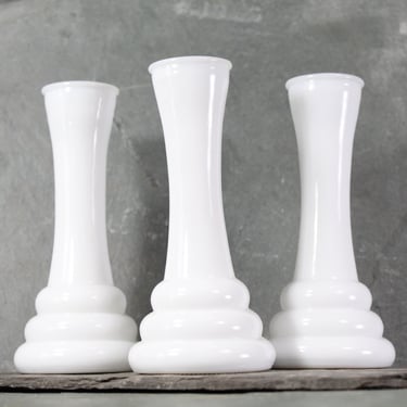 Set of 3 Milk Glass Bud Vases | Wedding Decor | Holiday Decor | Matching Bud Vases | Bixley Shop 