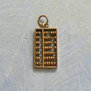 Vintage 14K Yellow Gold Abacus Charm, Old Abacus Charm, Unusual 14K Gold Vintage Charm (#4314) 
