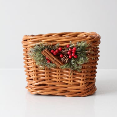 vintage wicker Christmas basket 