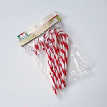 Retro 80s Kurt Adler Candy Cane Ornaments, Holiday Wreath Supply Adornments 