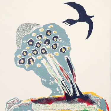 Benny Andrews, Black Bird, Lithograph on Cream BFK Rives Paper, signed, titled and numbered in pencil 