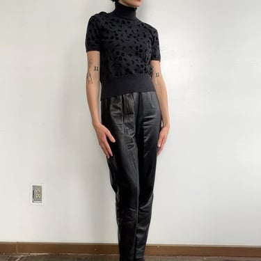 90s Black Butter Leather Pants S/M