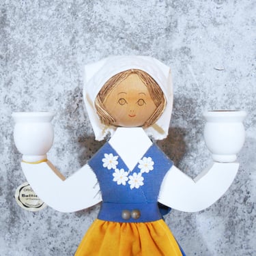 Swedish Folk Doll Candle Holder by Butticki of Sweden 