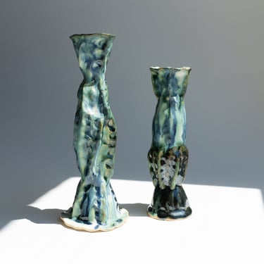 Single Candlestick in Blue & Green