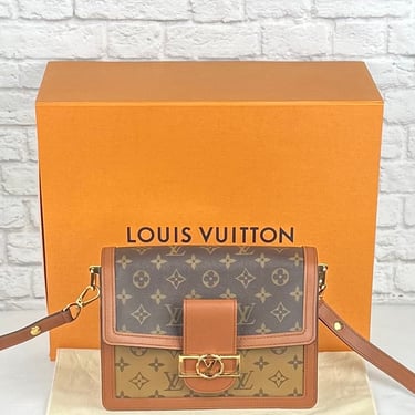 Louis Vuitton Dauphine MM Reverse Monogram Bag, Brown/Tan