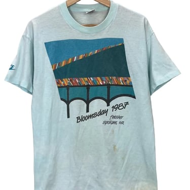 Vintage 1987 Bloomsday Race Soft 50/50 Distressed Running T-Shirt Large