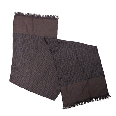 Fendi - Brown & Black Monogram Wool Scarf