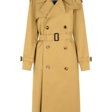 Burberry Beige Cotton Blend Trench Coat Women