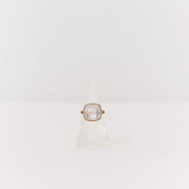 Pink Topaz & Rose Gold Diamond Ring