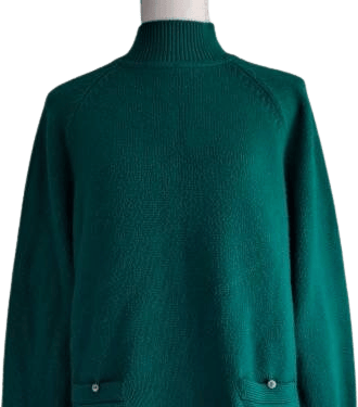 80s Vintage Teal Tunic Mock Necksweater By Croquet Club