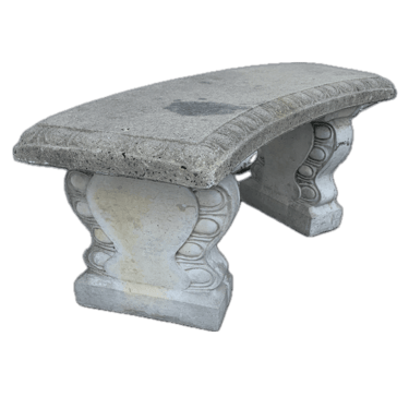 Cast Stone Curved Garden Bench