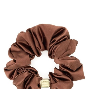 Miu Miu Women Antiqued Pink Satin Scrunchie