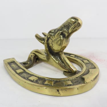 Vintage Brass Horse Door Knocker - Vintage Brass Door Knocker - Vintage Horse Head 
