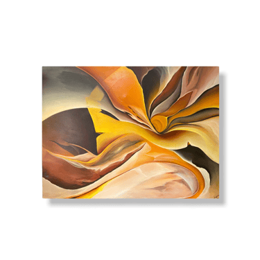 Circa 1970s Abstract Precisionist Signed Oil On Canvas After Georgia O’keeffe