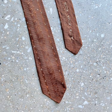 Vintage 1960s Brown Necktie / 1960s Skinny Tie / Skinny Neck Tie / Vintage Brown Mod Necktie 60s Necktie / Vintage Necktie / 1960s Menswear 