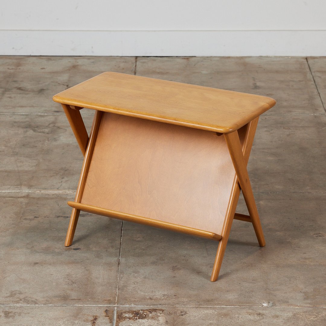 Heywood Wakefield Side Table with Magazine Rack Den Los Angeles, CA