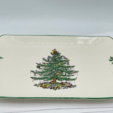 Vintage Serving Canape Sandwich  Tray in the classic Christmas Tree china pattern made by Spode- 12