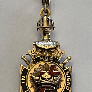 14K gold Masonic watch fob 