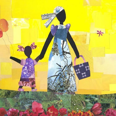 Yellow Sky and Balloons 20x16 Collage Poster Print 
