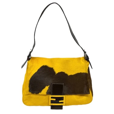 Fendi Yellow Cow Print Mama Baguette