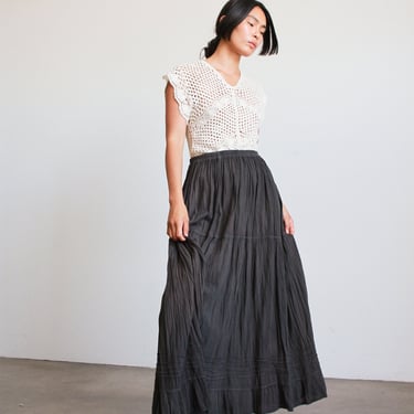 Oaxacan Gauzy Cotton Midi Skirt 