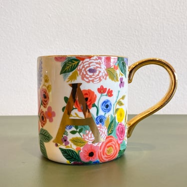 Monogrammed A Floral Mug