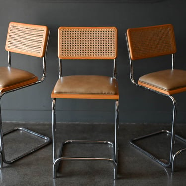 Marcel Breuer Cesca Style Barstools, Ca. 1970