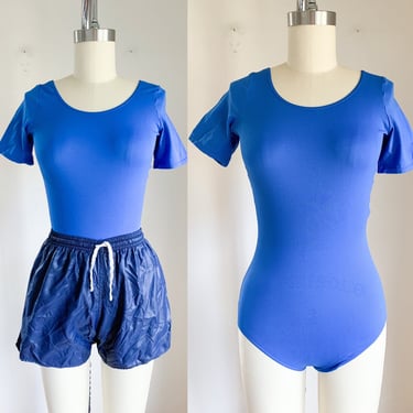 Vintage Danskin Blue Bodysuit / Dance Wear / Leotard // S 