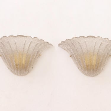 Set of 2 Elegant Fumè Murano glass wall sconce smoky with grit, wall lamp Made in Italy 