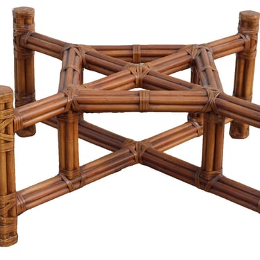 Rare Marked David Francis McGuire Style Rattan Bamboo Solid Square Coffee Table 