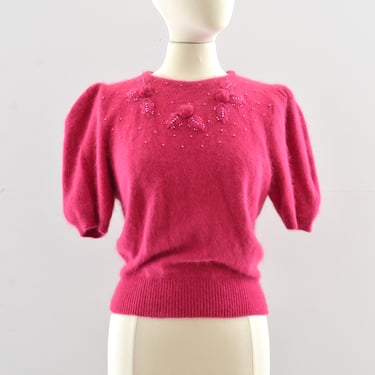 Vintage Hot Pink Angora Sweater