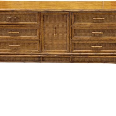 Hollywood Regency Faux Bamboo American of Martinsville Credenza/ Dresser 