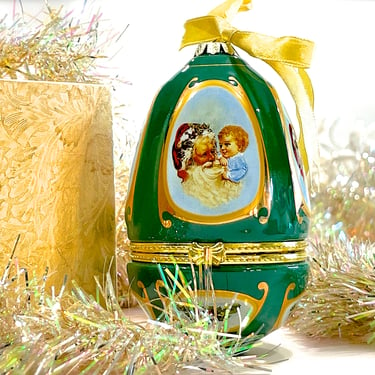 VINTAGE: Porcelain Musical Egg Ornament Trinket Ornament - Tree Ornament - Christmas Decor - SKU 1-B-00033710 