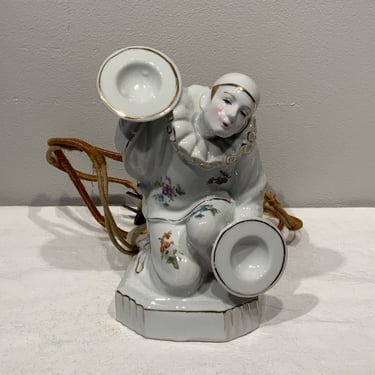Vintage Pierrot Harlequin Clown Perfume Lamp Night Light Working, lamps made in Japan 