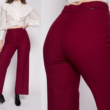 Small 70s Levis Wine Red High Waisted Trousers 27.5