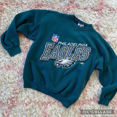 Vintage 90s Philadelphia Eagles Green Logo Sweatshirt Large 