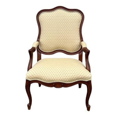 Ethan Allen Upholstered French Fauteuil Chair 