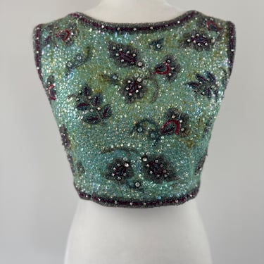 1960s Saks Fifth Avenue Beaded Crop Top 